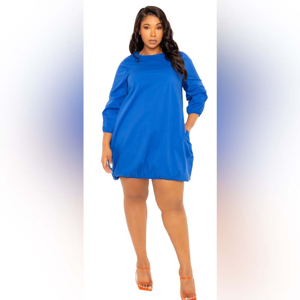Buxom Curvy Bubbled Poplin Mini Dress Sz 3x